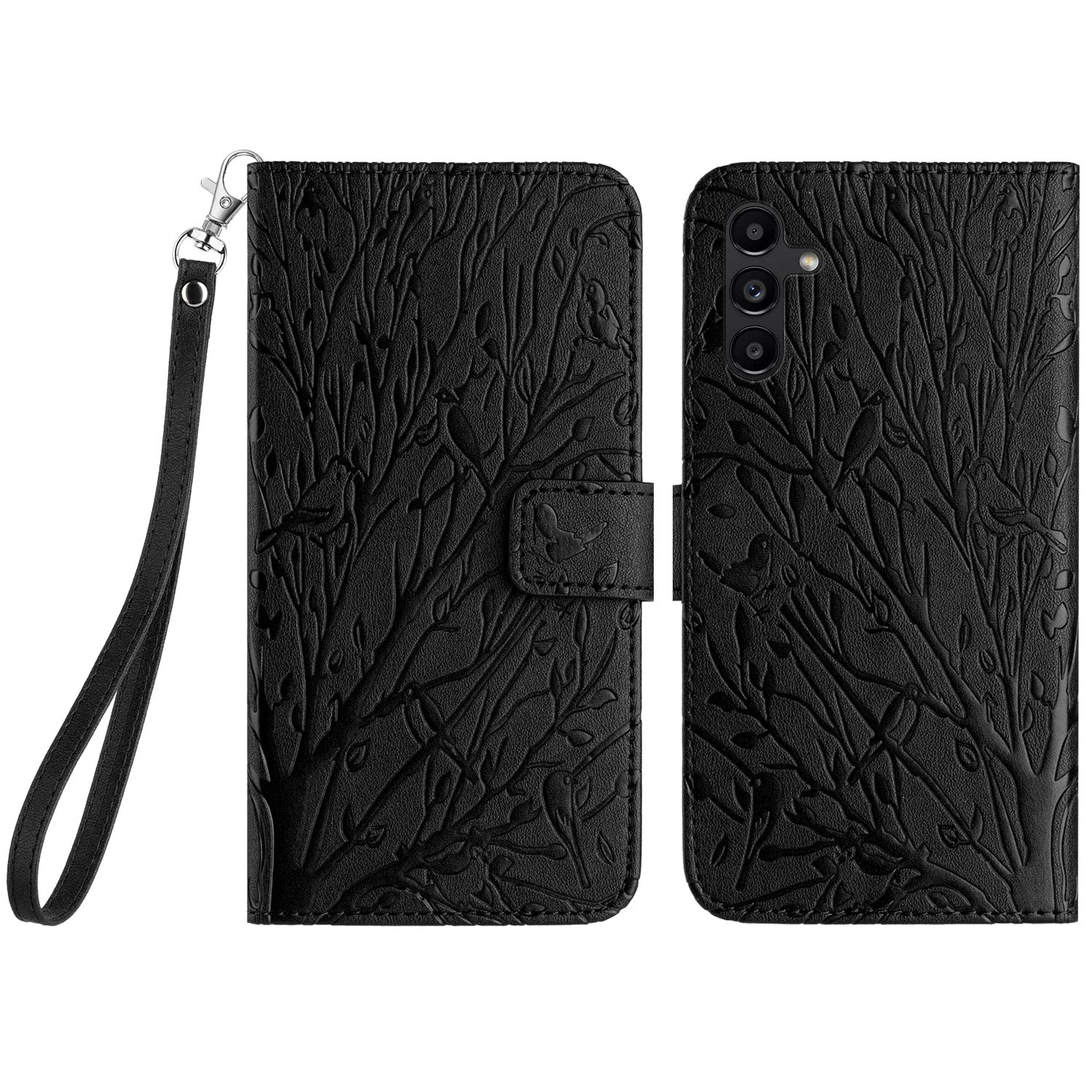 Til Samsung Galaxy A54 5G etui Tree Bird Imprinted Wallet læder telefoncover Til Samsung Galaxy A54 5G etui Tree Bird Imprinted Wallet læder telefoncover